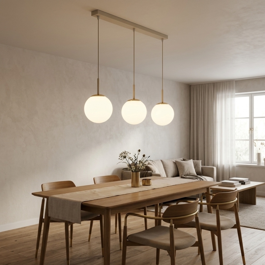 Brilagi - Suspension sur câble MILO 3xE27/60W/230V beige/doré