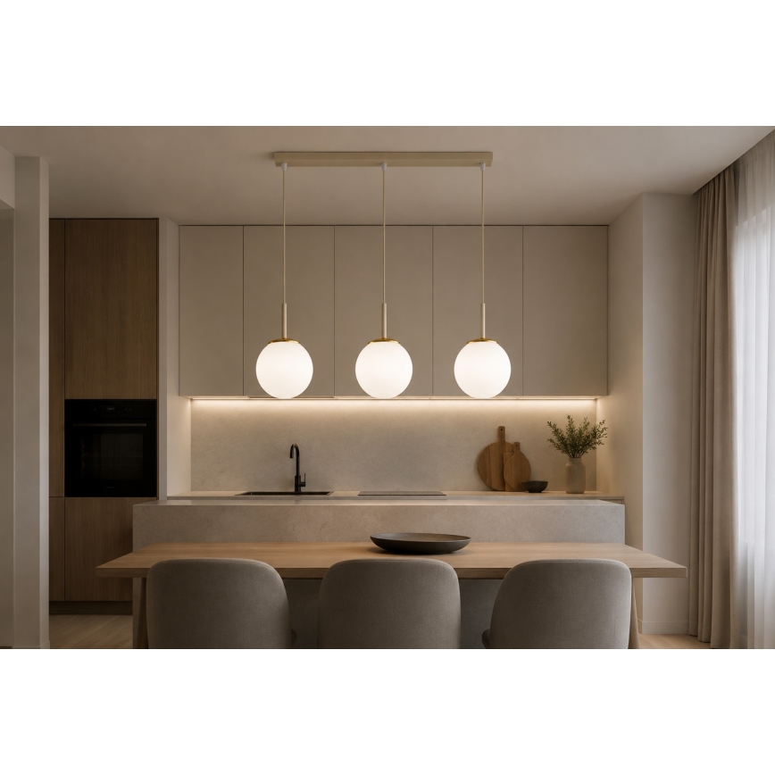 Brilagi - Suspension sur câble MILO 3xE27/60W/230V beige/doré