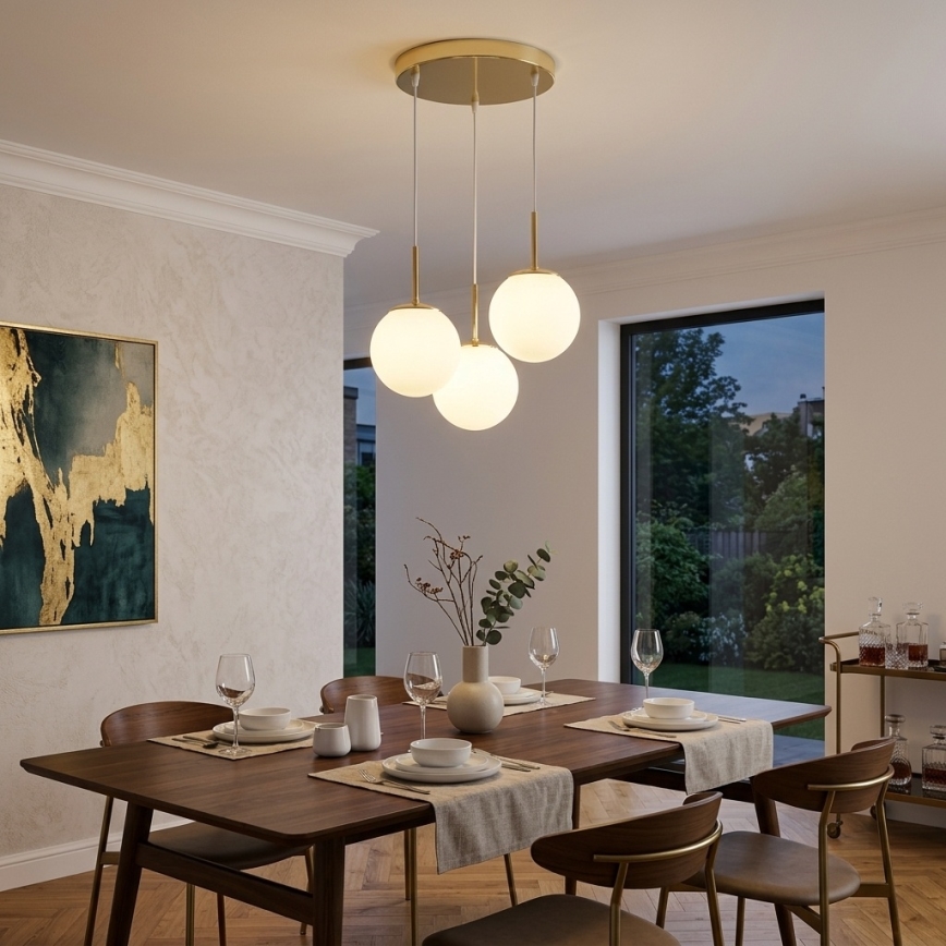 Brilagi - Suspension sur câble MILO 3xE27/60W/230V dorée