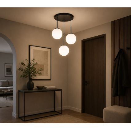 Brilagi - Suspension sur câble MILO 3xE27/60W/230V noire