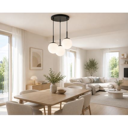 Brilagi - Suspension sur câble MILO 3xE27/60W/230V noire