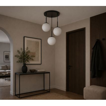 Brilagi - Suspension sur câble MILO 3xE27/60W/230V noire