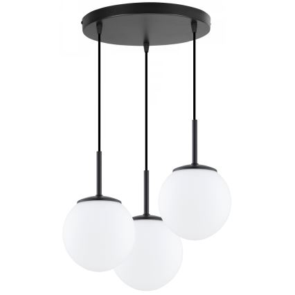 Brilagi - Suspension sur câble MILO 3xE27/60W/230V noire