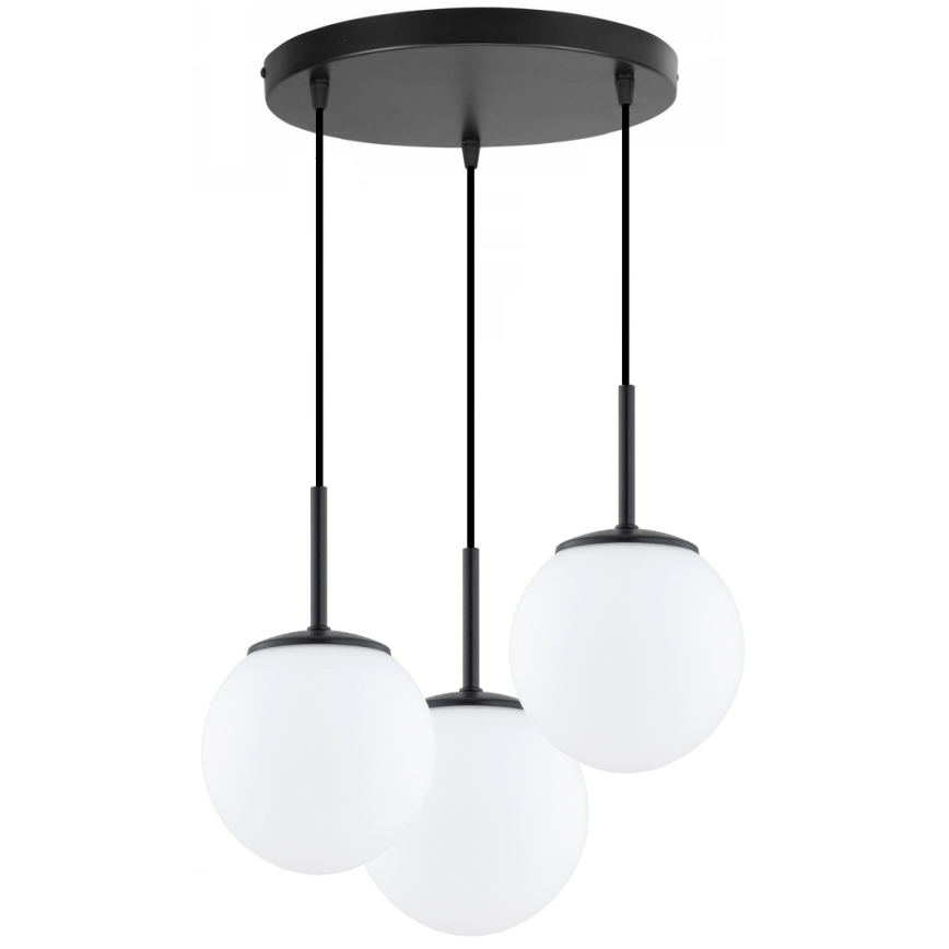 Brilagi - Suspension sur câble MILO 3xE27/60W/230V noire