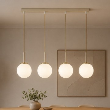 Brilagi - Suspension sur câble MILO 4xE27/60W/230V beige/doré