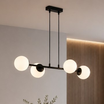 Brilagi - Suspension sur câble MILO 4xE27/60W/230V noire