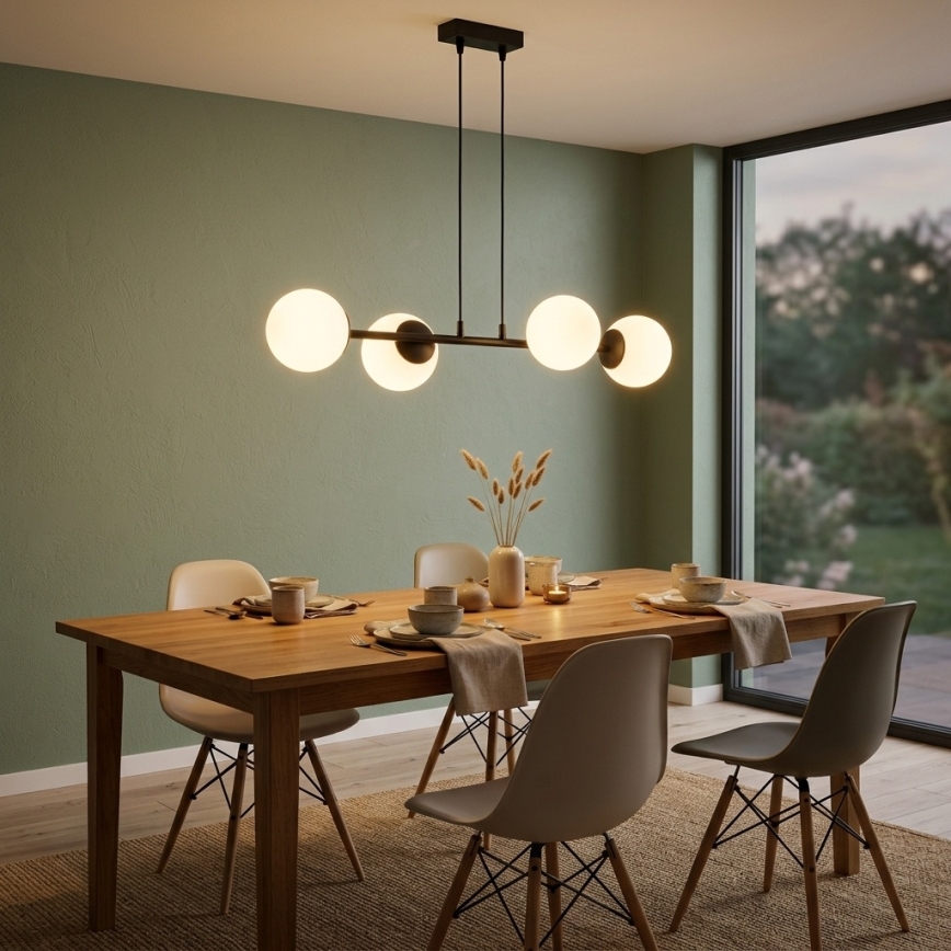 Brilagi - Suspension sur câble MILO 4xE27/60W/230V noire