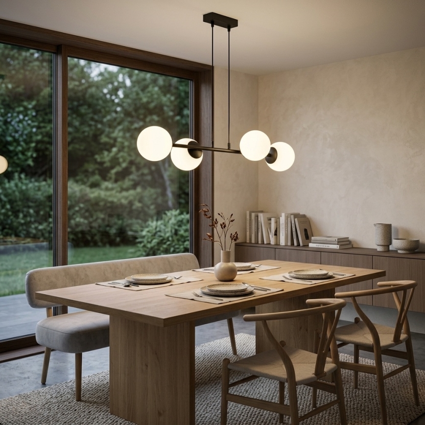 Brilagi - Suspension sur câble MILO 4xE27/60W/230V noire
