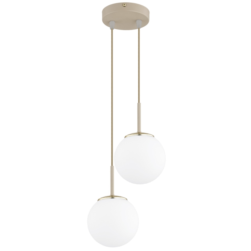 Brilagi - Suspension sur câble MILO ECRU 2xE27/60W/230V beige/doré