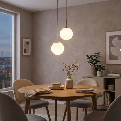 Brilagi - Suspension sur câble MILO ECRU 2xE27/60W/230V beige/doré
