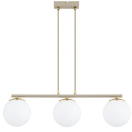 Brilagi - Suspension sur câble MILO ECRU 3xE27/60W/230V beige/doré