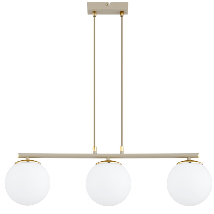 Brilagi - Suspension sur câble MILO ECRU 3xE27/60W/230V beige/doré