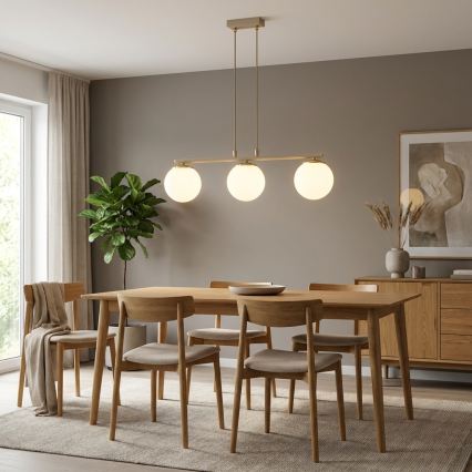 Brilagi - Suspension sur câble MILO ECRU 3xE27/60W/230V beige/doré