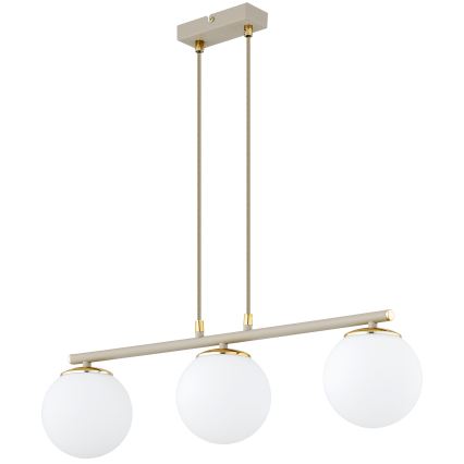 Brilagi - Suspension sur câble MILO ECRU 3xE27/60W/230V beige/doré