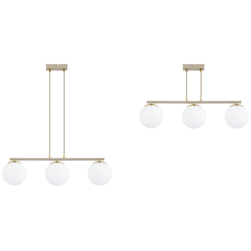 Brilagi - Suspension sur câble MILO ECRU 3xE27/60W/230V beige/doré