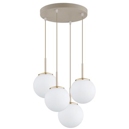 Brilagi - Suspension sur câble MILO ECRU 4xE27/60W/230V beige/dorée