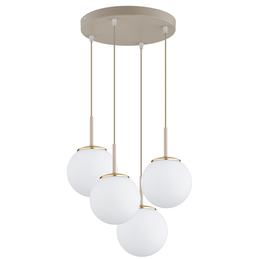 Brilagi - Suspension sur câble MILO ECRU 4xE27/60W/230V beige/dorée