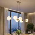 Brilagi - Suspension sur câble MILO ECRU 6xE27/60W/230V beige/doré