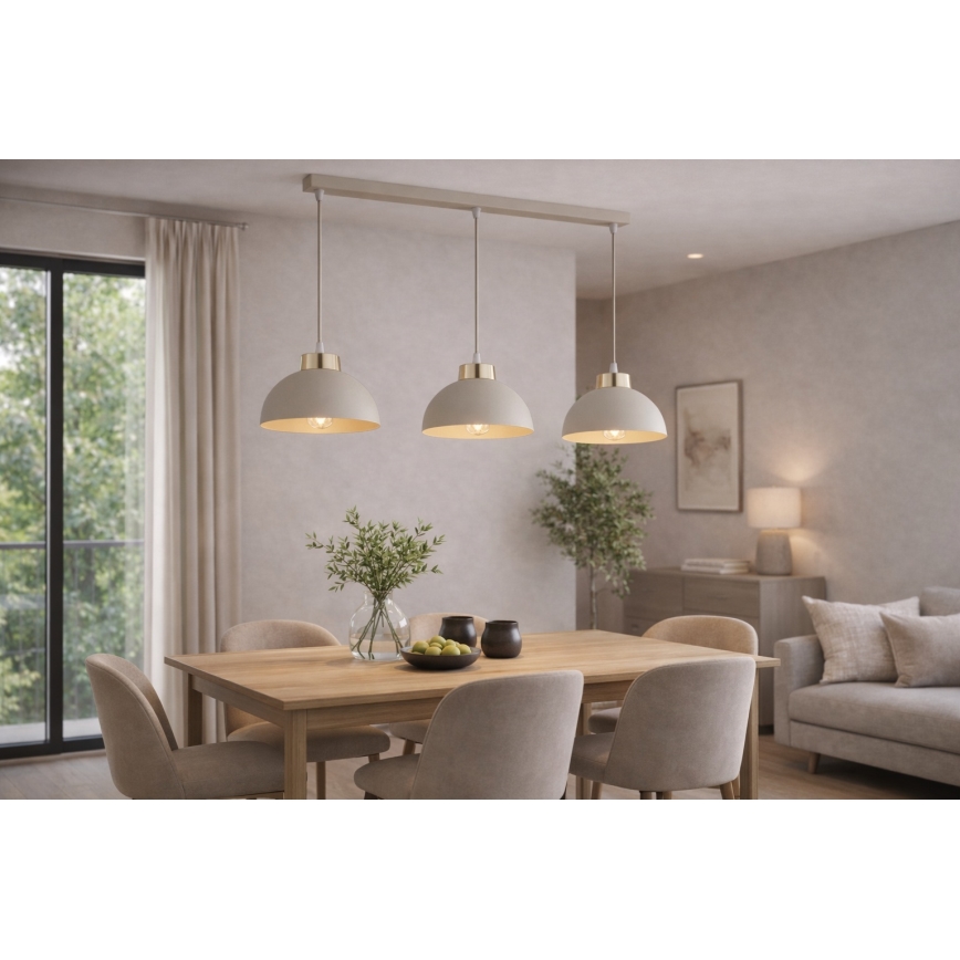 Brilagi - Suspension sur câble MOON 3xE27/60W/230V beige/doré