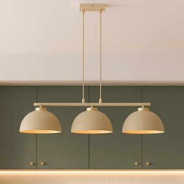 Brilagi - Suspension sur câble MOON 3xE27/60W/230V beige/doré