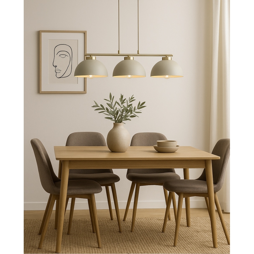 Brilagi - Suspension sur câble MOON 3xE27/60W/230V beige/doré