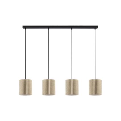 Brilagi - Suspension sur câble NORDIC WAVE 4xE27/15W/230V lin/noir