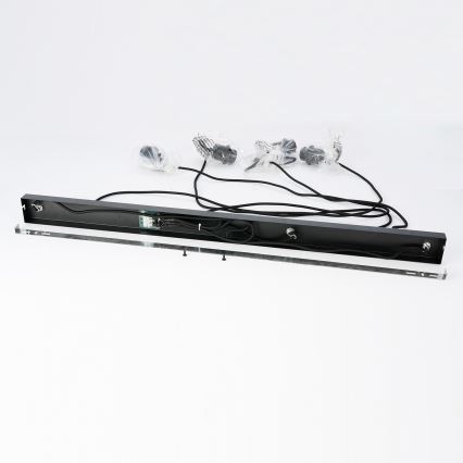 Brilagi - Suspension sur câble NORDIC WAVE 4xE27/15W/230V lin/noir