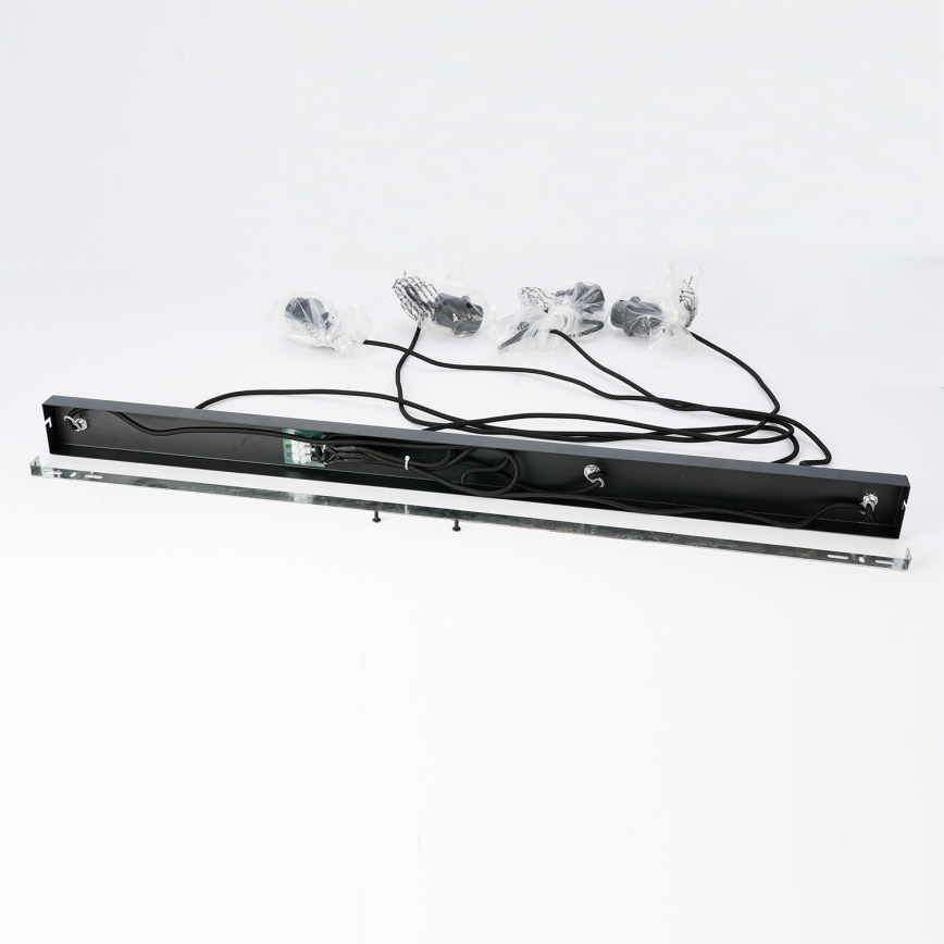 Brilagi - Suspension sur câble NORDIC WAVE 4xE27/15W/230V lin/noir
