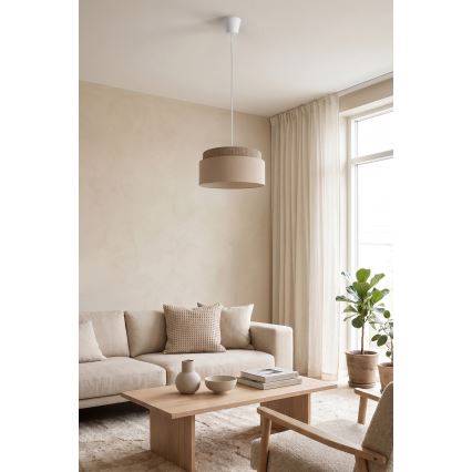 Brilagi - Suspension sur câble PADOVA 1xE27/60W/230V Ø 40 cm beige