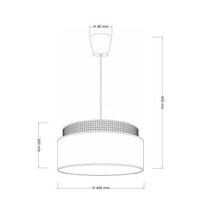 Brilagi - Suspension sur câble PADOVA 1xE27/60W/230V Ø 40 cm beige