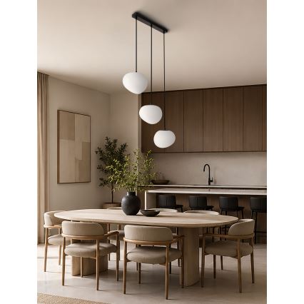 BRILAGI - Suspension sur câble PEBBLES 3xE27/40W/230V noire