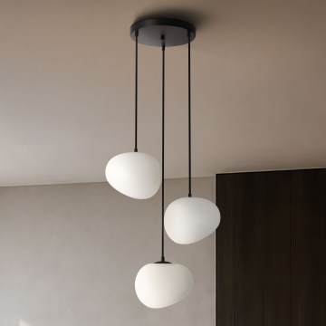 BRILAGI - Suspension sur câble PEBBLES 3xE27/40W/230V Ø 42 cm noire