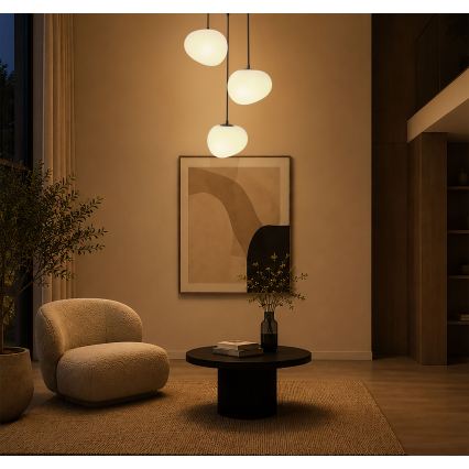 BRILAGI - Suspension sur câble PEBBLES 3xE27/40W/230V Ø 42 cm noire
