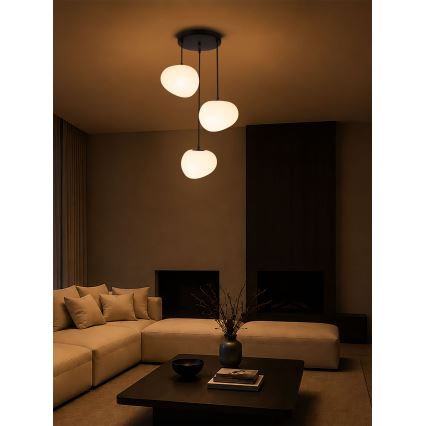 BRILAGI - Suspension sur câble PEBBLES 3xE27/40W/230V Ø 42 cm noire