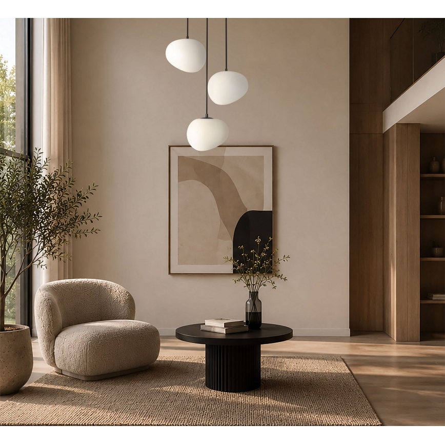 BRILAGI - Suspension sur câble PEBBLES 3xE27/40W/230V Ø 42 cm noire