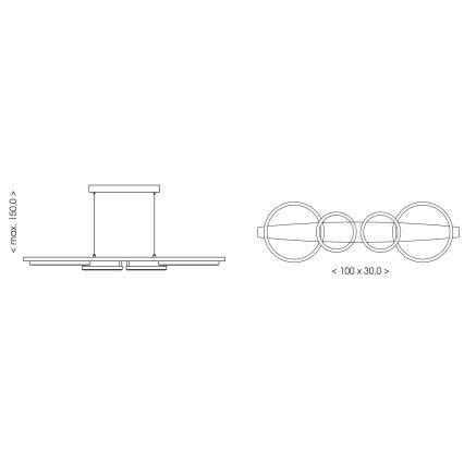 Brilagi - Suspension sur câble PLANK LED/35W/230V 4000K 30x100 cm bois