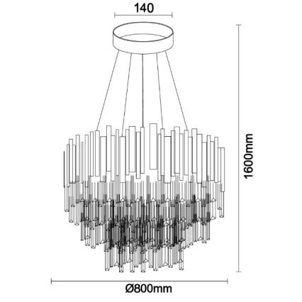 Brilagi - Suspension sur câble PLAZA 11xE14/40W/230V