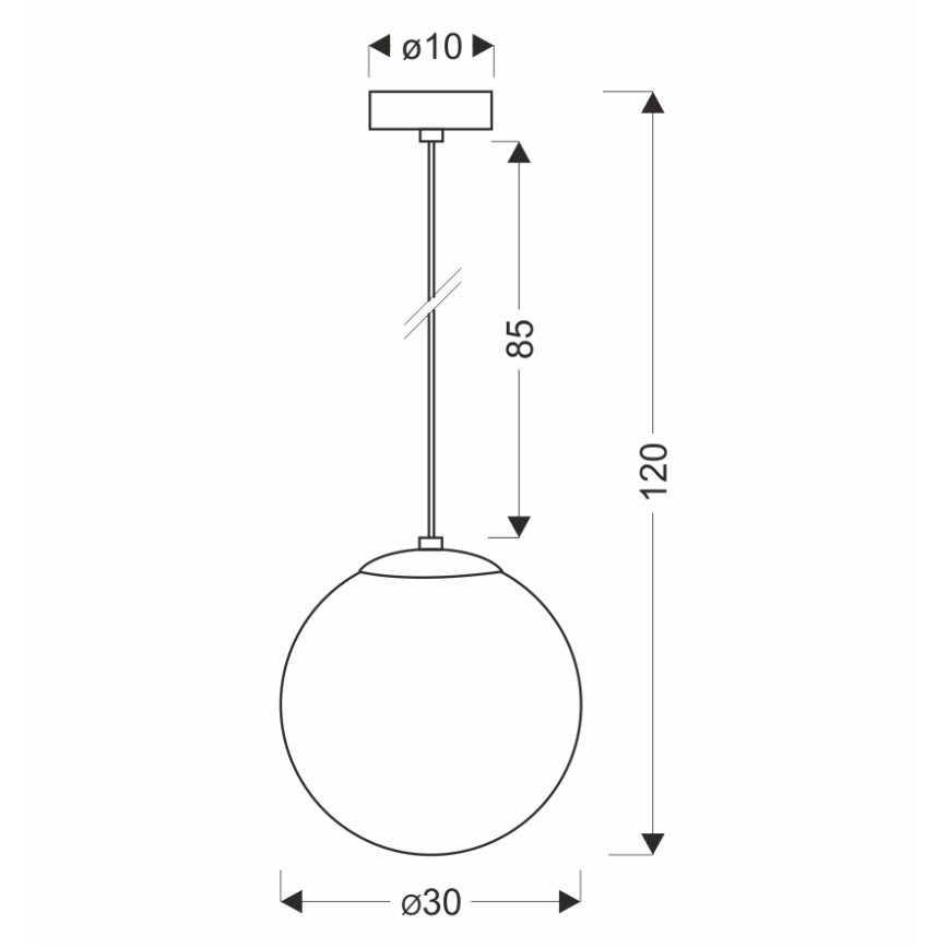 BRILAGI - Suspension sur câble POLOS 1xE27/40W/230V Ø 30 cm noire