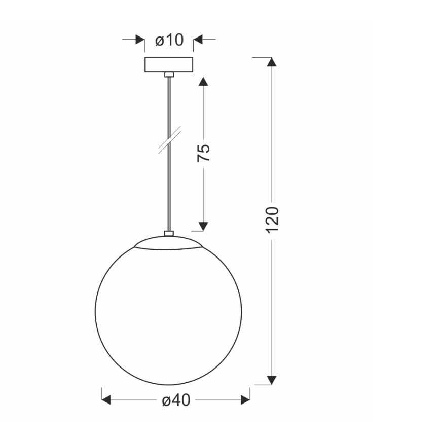 BRILAGI - Suspension sur câble POLOS 1xE27/40W/230V Ø 40 cm noir