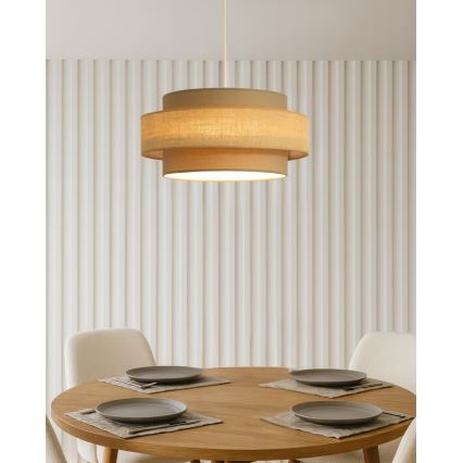 Brilagi - Suspension sur câble RESNA 1xE27/60W/230V Ø 40 cm marron/beige