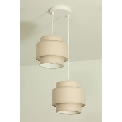 Brilagi - Suspension sur câble RESNA 2xE27/60W/230V Ø 30 cm beige