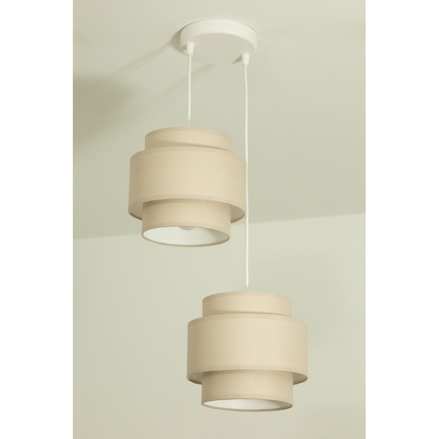 Brilagi - Suspension sur câble RESNA 2xE27/60W/230V Ø 30 cm beige