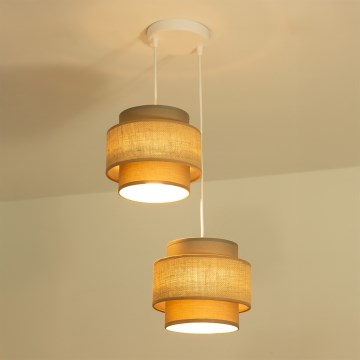 Brilagi - Suspension sur câble RESNA 2xE27/60W/230V Ø 30 cm brun/beige