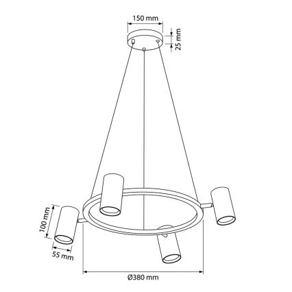 Brilagi - Suspension sur câble SELE 4xGU10/30W/230V blanche