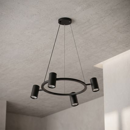 Brilagi - Suspension sur câble SELE 4xGU10/30W/230V noire