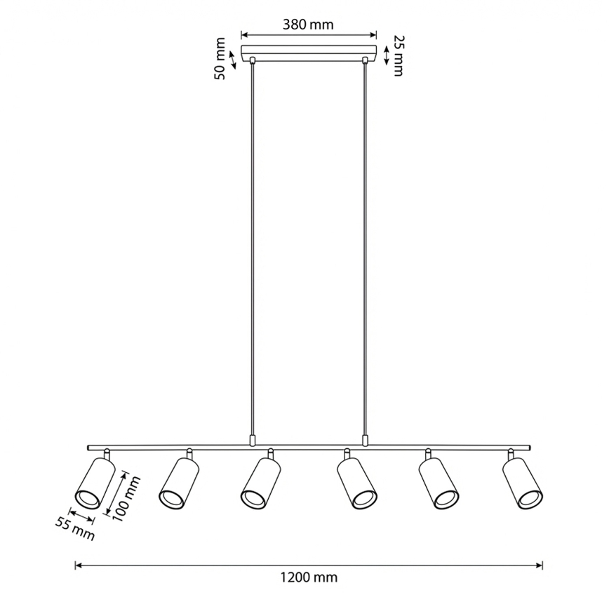 Brilagi - Suspension sur câble SELE 6xGU10/30W/230V blanche