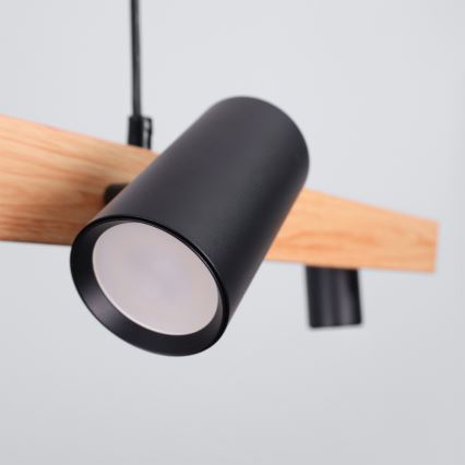 Brilagi - Suspension sur câble SELE 6xGU10/30W/230V noir/décor chêne
