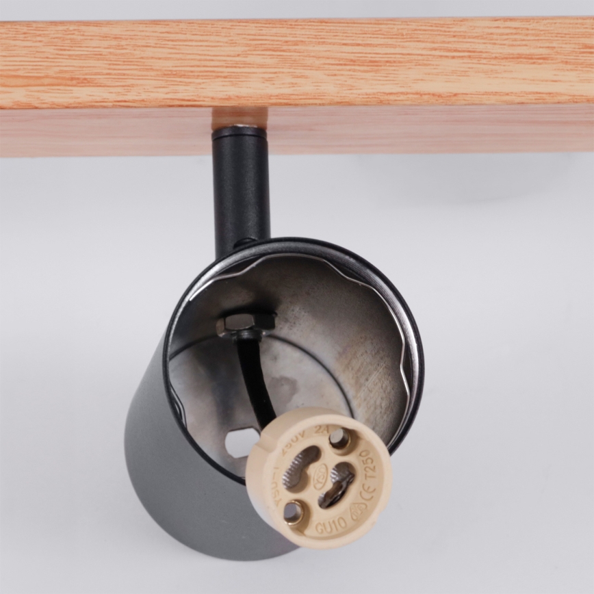 Brilagi - Suspension sur câble SELE 6xGU10/30W/230V noir/décor chêne