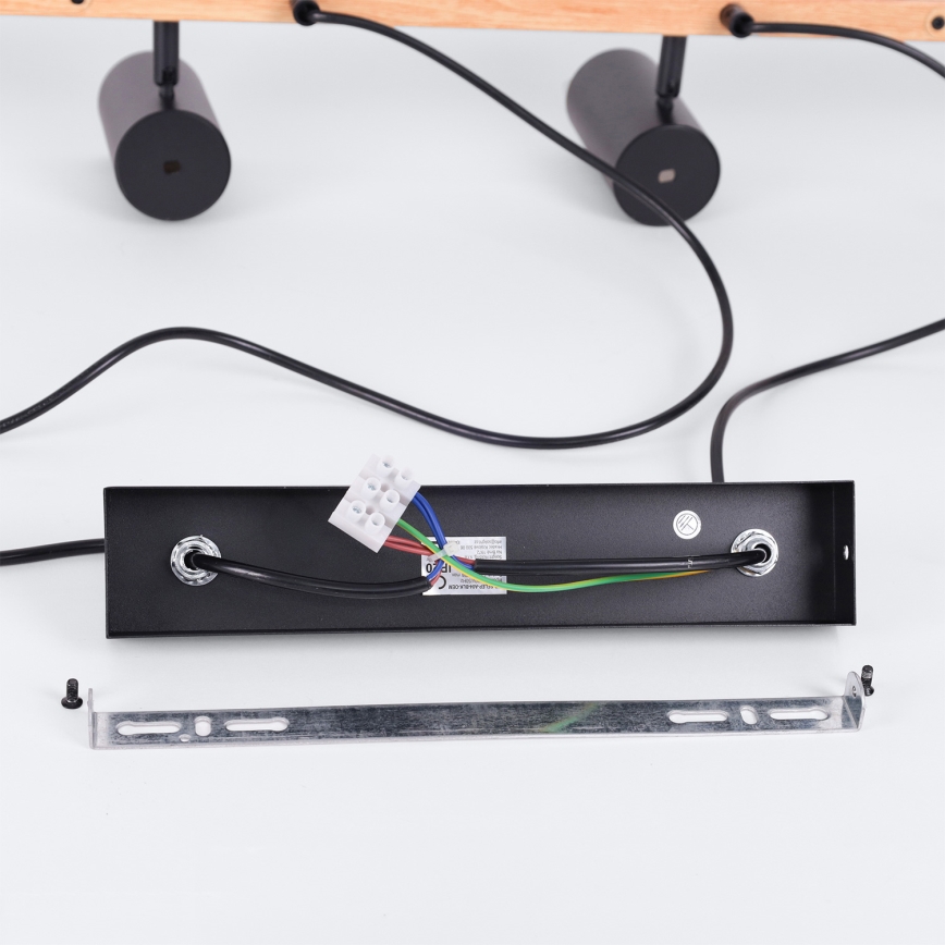 Brilagi - Suspension sur câble SELE 6xGU10/30W/230V noir/décor chêne