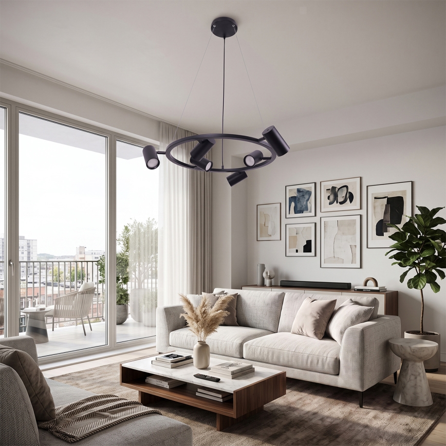 BRILAGI - Suspension sur câble SELE 6xGU10/30W/230V noir